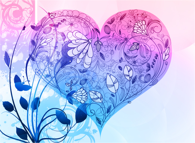 free vector Vector Heart Valentine’s Day Background